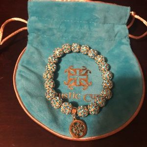 Light blue & gold Rustic Cuff